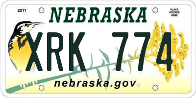 NE license plate XRK774