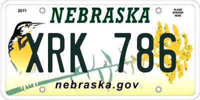 NE license plate XRK786
