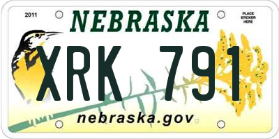 NE license plate XRK791