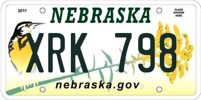 NE license plate XRK798