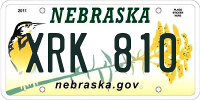 NE license plate XRK810