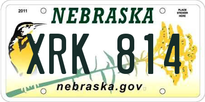 NE license plate XRK814