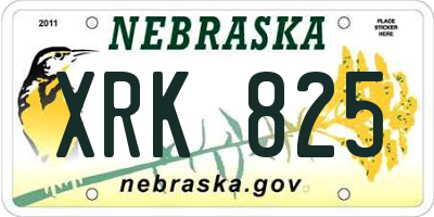 NE license plate XRK825