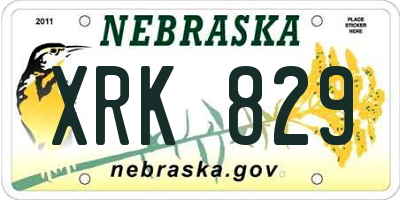 NE license plate XRK829