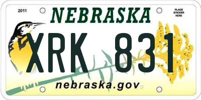 NE license plate XRK831