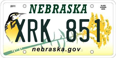 NE license plate XRK851