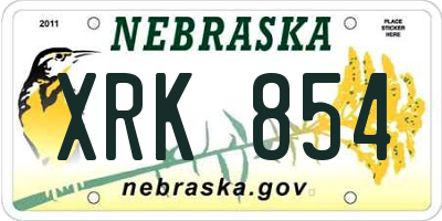 NE license plate XRK854