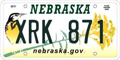 NE license plate XRK871