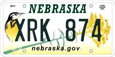 NE license plate XRK874