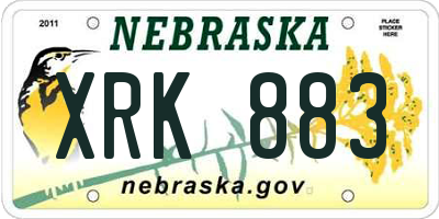 NE license plate XRK883