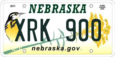 NE license plate XRK900
