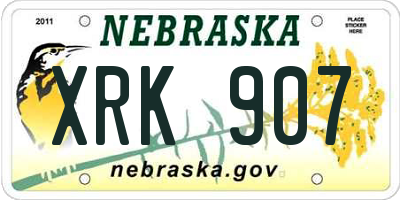 NE license plate XRK907