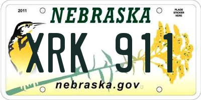 NE license plate XRK911