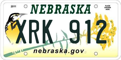 NE license plate XRK912