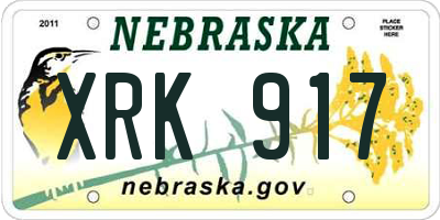 NE license plate XRK917