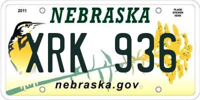 NE license plate XRK936