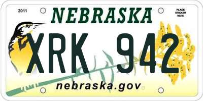 NE license plate XRK942