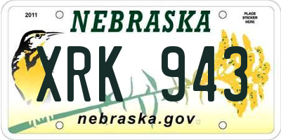 NE license plate XRK943