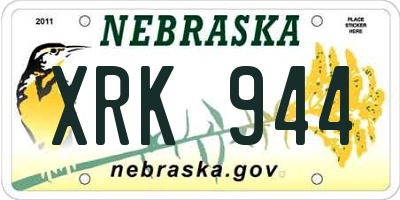 NE license plate XRK944