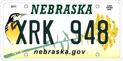 NE license plate XRK948