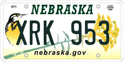 NE license plate XRK953