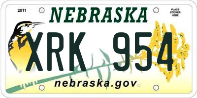 NE license plate XRK954