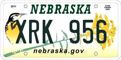 NE license plate XRK956