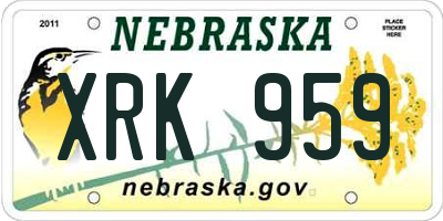 NE license plate XRK959
