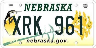NE license plate XRK961