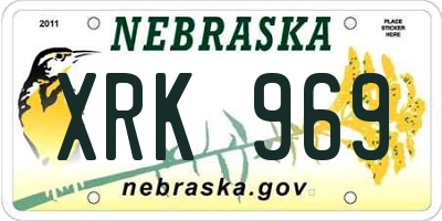 NE license plate XRK969
