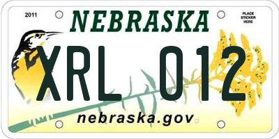 NE license plate XRL012