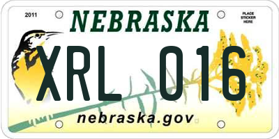 NE license plate XRL016