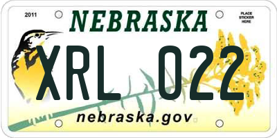 NE license plate XRL022