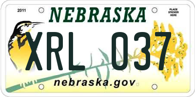 NE license plate XRL037