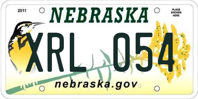 NE license plate XRL054