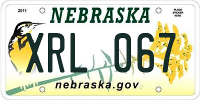 NE license plate XRL067