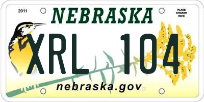 NE license plate XRL104