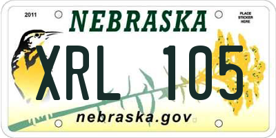 NE license plate XRL105