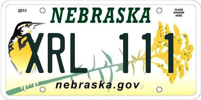 NE license plate XRL111