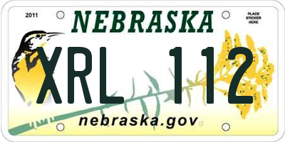 NE license plate XRL112
