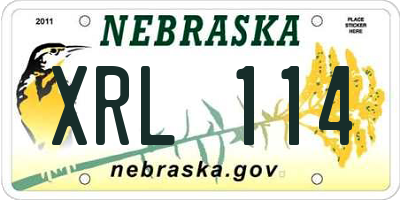 NE license plate XRL114