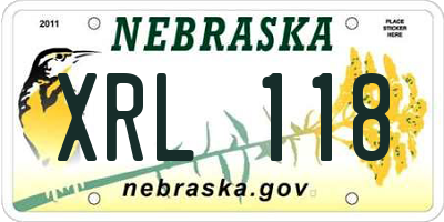 NE license plate XRL118