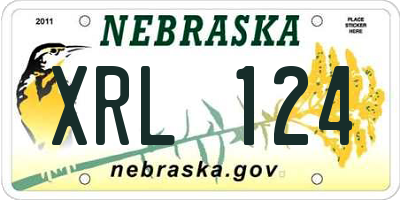 NE license plate XRL124