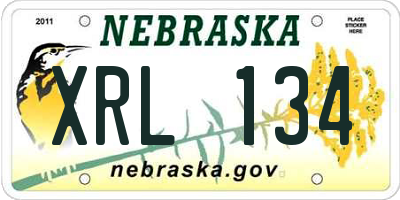 NE license plate XRL134