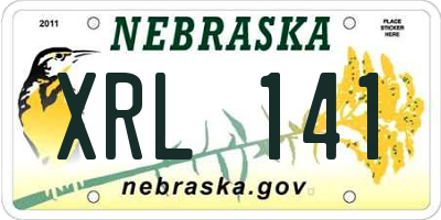 NE license plate XRL141
