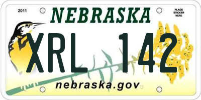 NE license plate XRL142