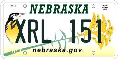 NE license plate XRL151