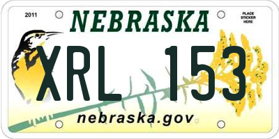 NE license plate XRL153