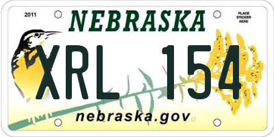 NE license plate XRL154