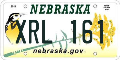 NE license plate XRL161